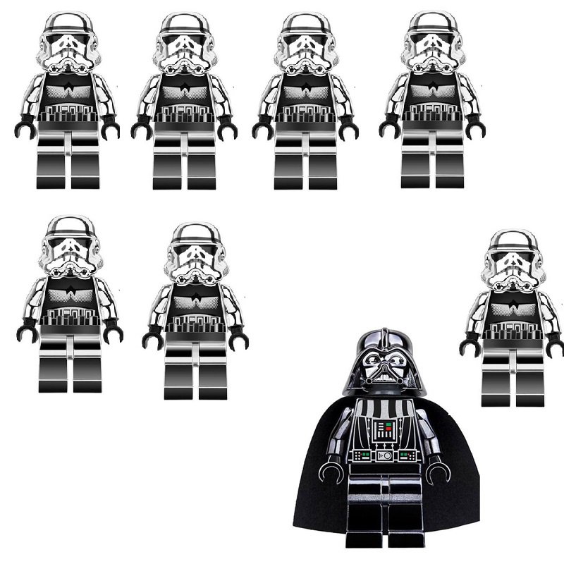 8pcs Chrome Imperial Stormtrooper Darth Vader Minifigures