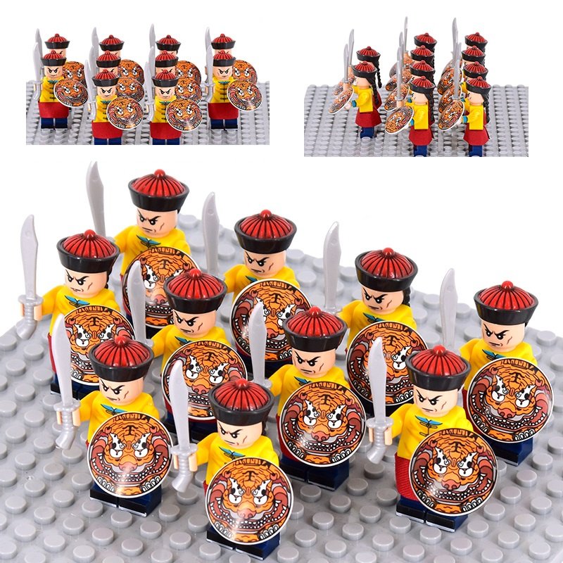 10pcs Qing Dynasty Emperor Royal Guards wih Dragon Head Shield