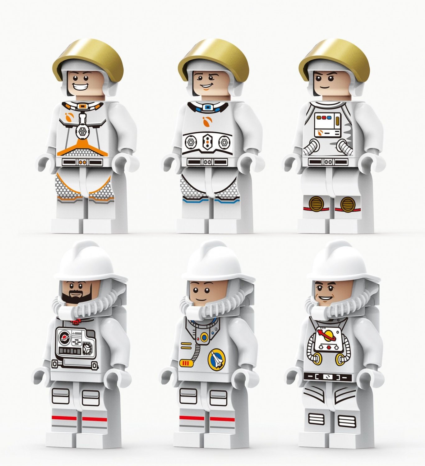 6pcs Mars Astronauts Minifigures