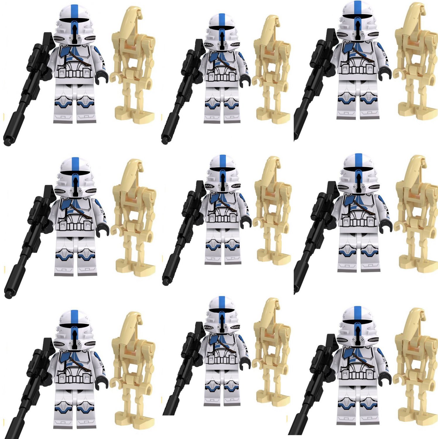 18pcs 501st Airborne Clone Trooper Battle Droid Minifigures
