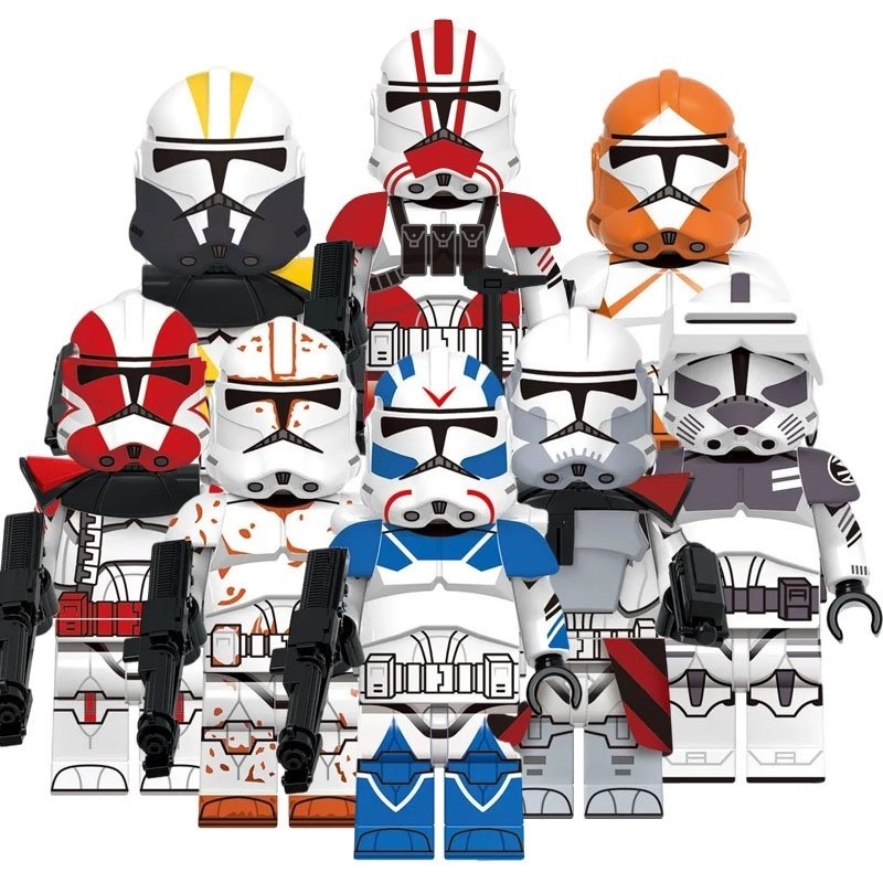 8pcs Captain Grey 501st Jet Trooper ARC Commander Clone Trooper
