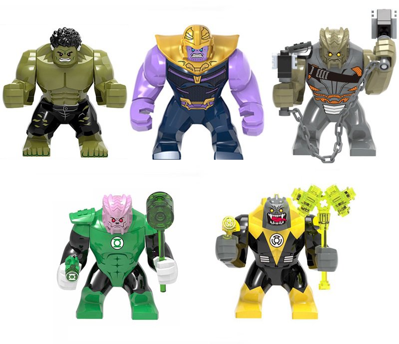 5pcs Hulk Thanos Black Dwarf Green Lantern Kilowog Sinestro Big Figures