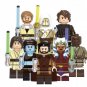 8pcs Obiwan Anaki Skywalker Qui Gon Jinn Mace Windu Ahsoka Count Dooku Aayla Minifigures