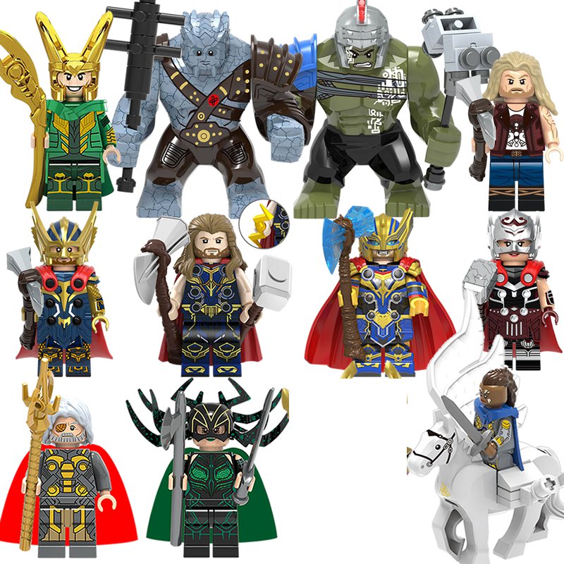 11pcs Superheroes Black Dwarf Hulk Odin Loki Thor Valkyrie Leila Minifigures