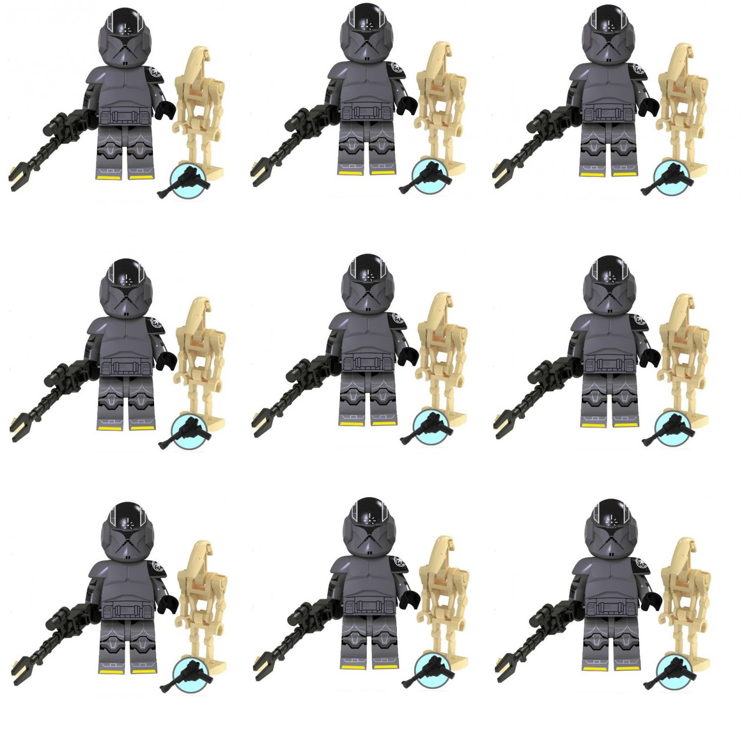 9pcs Star Wars Clone Trooper Spark Minifigures