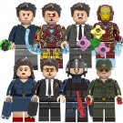 8pcs Edward Tony Stark Peggy Little Pepper Minifigures