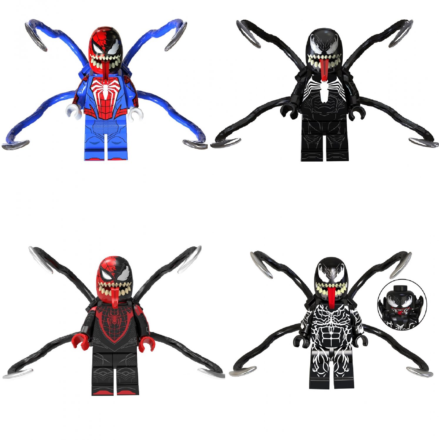 4pcs Venom Spiderman Minifigures