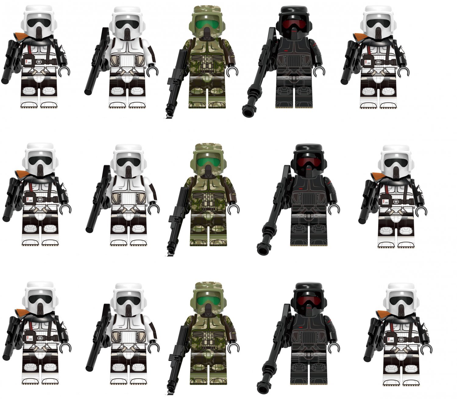 15pcs Star Wars Scout Trooper Minifigures