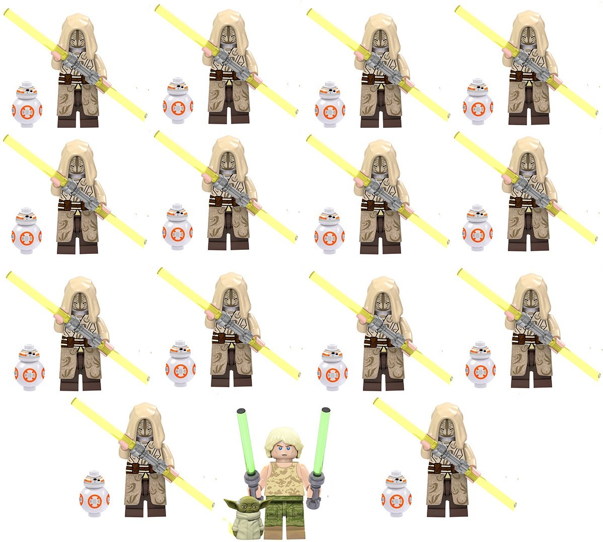 15pcs Star Wars Luke Skywalker Temple Guards Minifigures