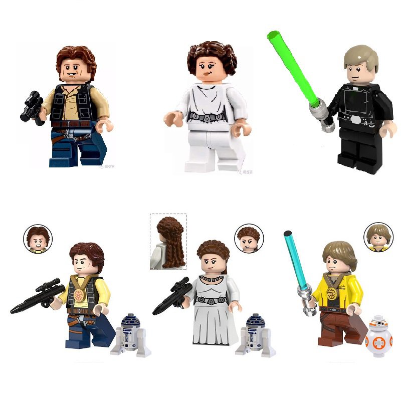 6pcs Star Wars Han Solo Leila Luke Minifigures