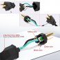125V 15A 2Pole 3Wire Extension Cord Ends Male Straight Blade Plug