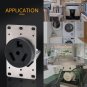 Flush Mounting Receptacle 10-30R, 30A 125/250V 3 Pole 3 Wire Straight Blade, Outlet Electric Dryers