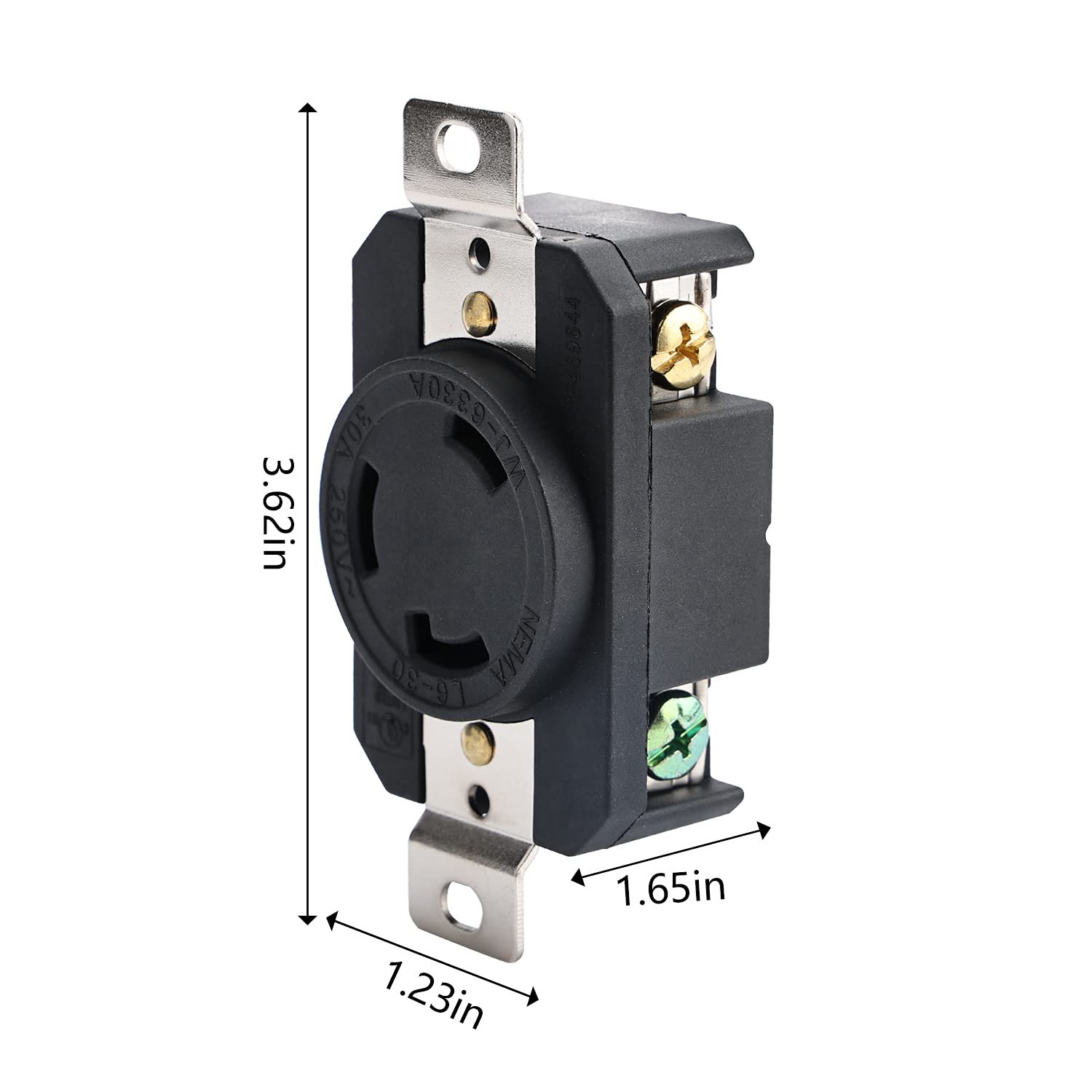 Locking Receptacle Generator NEMA L6-30R Twist Lock Wall Outlet Grounding Electrical Receptacle