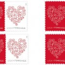 USPS SHEET of 20 Forever Heart First Class Postage stamps for Rose Wedding Invitations
