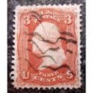 USPS USA Scott #65 w/ Intriguing Color, XF/S w/ Fancy Pen Cxl, CV = $225 Postage Stamps