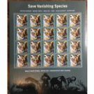 USPS SHEET of Scott# B4 SAVE VANISHING SPECIES 2011 60c Postage Forever Stamps Booklet