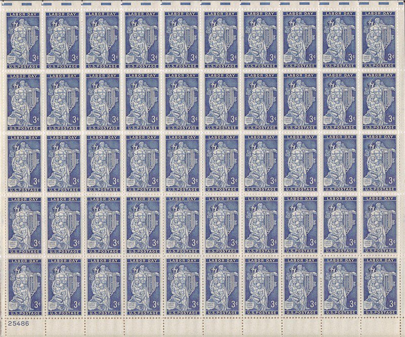 USPS SHEET of MNH Scott # 1082 Labor Day issue SUPERB Postage Stamps ...