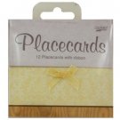 Elegant place cards with ribbon, pack of 12