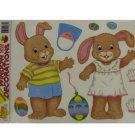 Dress-up Easter bunny window clings