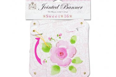 "Sweet 16" pink jointed banner