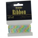 Pastel stripe decorative ribbon, 12'