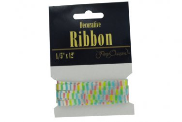 Pastel stripe decorative ribbon, 12'