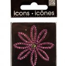 Bling Rhinestone Pink Flower Icon Sticker