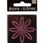 Bling Rhinestone Pink Flower Icon Sticker
