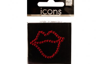 Bling Rhinestone Lips Icon Sticker