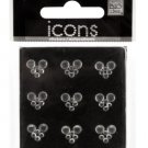 Bling Rhinestone Hearts Icons Stickers