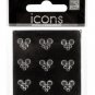 Bling Rhinestone Hearts Icons Stickers