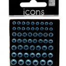 Bling Blue Rhinestone Singles Stickers