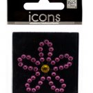 Bling Rhinestone Pink Flower Icons Sticker