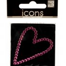 Bling Rhinestone Pink Heart Icons Sticker