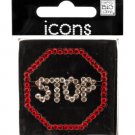 Bling Rhinestone Stop Sign Icons Sticker