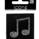 Bling Rhinestone Music Note Icons Sticker
