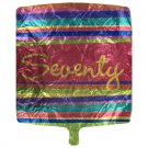 Striped "seventy" birthday balloon