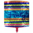 Striped mylar balloon celebrating "forty"