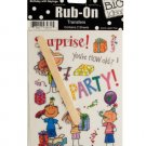 Birthday with Sayings Rub-On Transfers