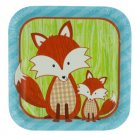 Forest Fox Square Party Plates Set