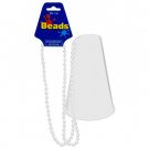 White Beaded Party Necklace with Megaphone