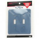 Grey/blue double switch plate