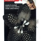 simplicity black feather flower headband accent