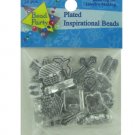 Plated inspirational beads, pack of 24