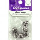 Metal slider beads, pack of 6