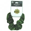 assorted style velour scrunchi with jeweled pin
