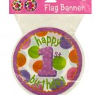 12 ft big 1 dots girl flag banner