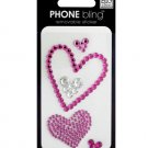 Hearts Phone Bling Removable Stickers