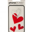 Sparkle Hearts Phone Stones Stickers