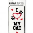 I Love My Cat Phone Stones Stickers